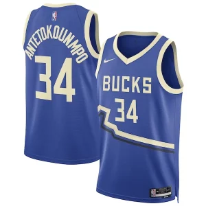 Premium Giannis Antetokounmpo Milwaukee Bucks Nike Unisex 2024/25 Swingman Player Jersey City Edition Royal