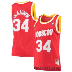 Premium Hakeem Olajuwon Houston Rockets Women's 1993/94 Hardwood Classics Swingman Jersey Red/Navy