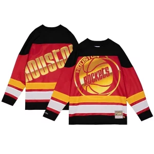 Premium Houston Rockets Women's Hardwood Classics Big Face 4.0 Hockey Jersey Red