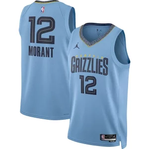 Premium Ja Morant Memphis Grizzlies Jordan Brand Unisex Swingman Jersey Statement Edition Light Blue