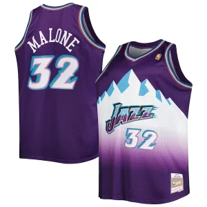 Premium Karl Malone Utah Jazz Big & Tall Hardwood Classics 1996/97 Swingman Jersey Purple/White