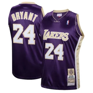 Premium Kobe Bryant Los Angeles Lakers Hall of Fame Class of 2020 #24 Authentic Hardwood Classics Jersey Purple/Gold