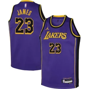 Premium LeBron James Los Angeles Lakers Jordan Brand Youth Performance Swingman Jersey Statement Purple