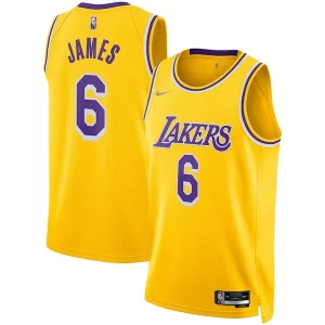 Premium LeBron James Los Angeles Lakers Nike 2021/22 Diamond Swingman Jersey Icon Edition Gold