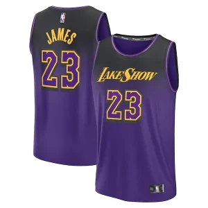 Premium LeBron James Los Angeles Lakers Youth 2024/25 Fast Break Player Jersey City Edition Purple