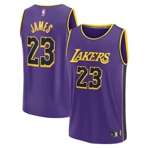Premium LeBron James Los Angeles Lakers Youth Fast Break Replica Player Jersey Statement Edition Purple