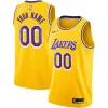 Premium Los Angeles Lakers Nike Custom Swingman Jersey Gold Icon Edition