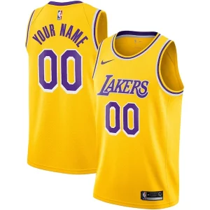 Premium Los Angeles Lakers Nike Custom Swingman Jersey Gold Icon Edition