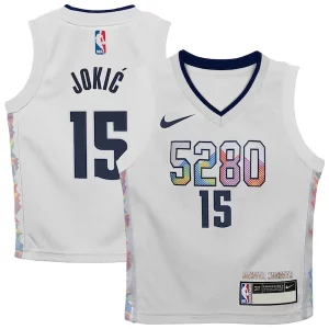 Unique Nikola Jokic Denver Nuggets Nike Toddler 2024/25 Swingman Player Jersey City Edition White