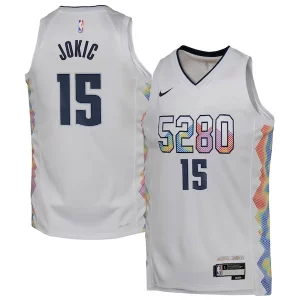 Premium Nikola Jokic Denver Nuggets Nike Youth 2024/25 Swingman Player Jersey City Edition White