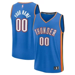 Stylish Oklahoma City Thunder Fast Break Custom Replica Jersey Icon Edition Blue