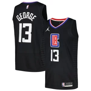 Premium Paul George LA Clippers Jordan Brand Nike Swingman Player Jersey Statement Edition Black