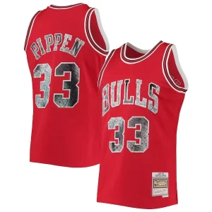 Premium Scottie Pippen Chicago Bulls 1997/98 Hardwood Classics NBA 75th Anniversary Diamond Swingman Jersey Red
