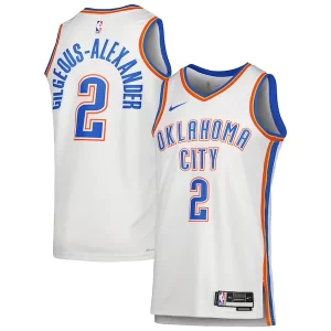 Premium Shai Gilgeous Alexander Oklahoma City Thunder Nike Unisex Swingman Jersey Association Edition White/Blue