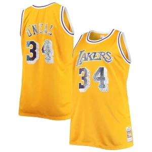 Premium Shaquille O'Neal Los Angeles Lakers Big & Tall 1996 97 NBA 75th Anniversary Diamond Swingman Jersey Gold