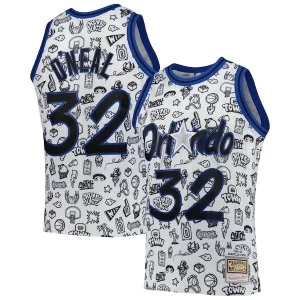 Premium Shaquille O'Neal Orlando Magic 1994/95 Hardwood Classics Doodle Swingman Player Jersey White