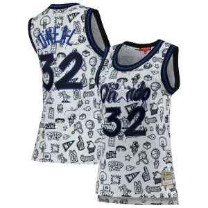Premium Shaquille O'Neal Orlando Magic Women's 1994 Doodle Swingman Jersey White