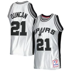 Premium Tim Duncan San Antonio Spurs 1998/99 Hardwood Classics 75th Anniversary Swingman Jersey Platinum