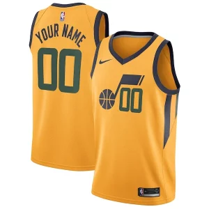 Premium Utah Jazz Nike Swingman Custom Jersey Statement Edition Gold