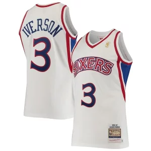 Stunning Allen Iverson Philadelphia 76ers 1996/97 Hardwood Classics Authentic Jersey White