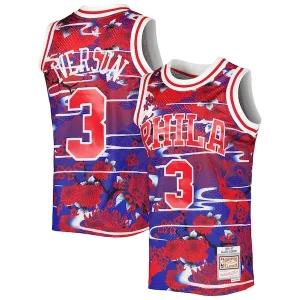 Stunning Allen Iverson Philadelphia 76ers 1996/97 Hardwood Classics Lunar New Year Swingman Jersey Red