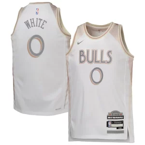 Stunning Coby White Chicago Bulls Nike Youth 2024/25 Swingman Player Jersey City Edition White