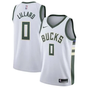Stunning Damian Lillard Milwaukee Bucks Nike Unisex Swingman Player Jersey Association Edition White