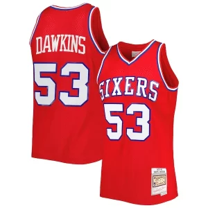 Stunning Darryl Dawkins Philadelphia 76ers Hardwood Classics 1979/80 Swingman Jersey Red