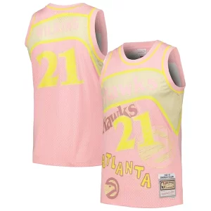 Stunning Dominique Wilkins Atlanta Hawks 1986/87 Swingman Sidewalk Sketch Jersey Pink