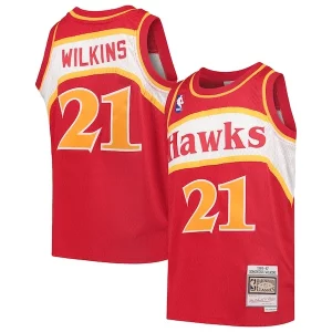 Stunning Dominique Wilkins Atlanta Hawks Youth 1986/87 Hardwood Classics Swingman Throwback Jersey Red