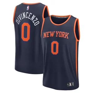 Stunning Donte DiVincenzo New York Knicks Fast Break Replica Player Jersey Statement Edition Navy