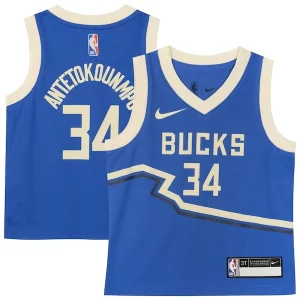 Unique Giannis Antetokounmpo Milwaukee Bucks Nike Toddler 2024/25 Swingman Player Jersey City Edition Royal