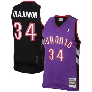 Stunning Hakeem Olajuwon Toronto Raptors 2001/02 Hardwood Classics Swingman Jersey Purple