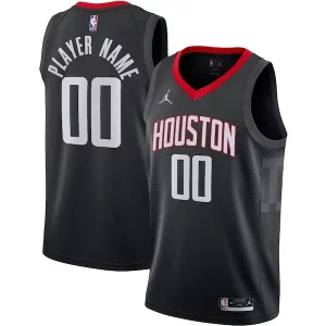 Stunning Houston Rockets Jordan Brand Swingman Custom Jersey Statement Edition Black