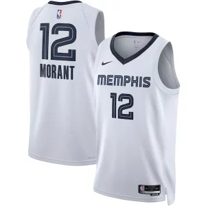 Stunning Ja Morant Memphis Grizzlies Nike Unisex Swingman Jersey Association Edition White/Navy