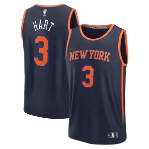 Stunning Josh Hart New York Knicks Fast Break Replica Player Jersey Statement Edition Navy