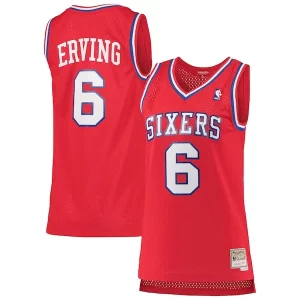 Stunning Julius Erving Philadelphia 76ers Women's 1982/83 Hardwood Classics Swingman Jersey Red