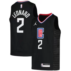 Stunning Kawhi Leonard LA Clippers Jordan Brand Youth 2020/21 Swingman Player Jersey Black Statement Edition