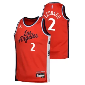 Stunning Kawhi Leonard LA Clippers Jordan Brand Youth Swingman Jersey Statement Edition Red