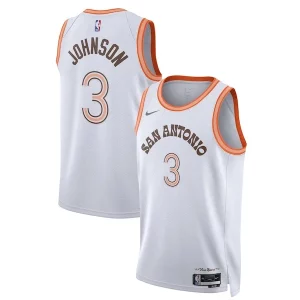 Stunning Keldon Johnson San Antonio Spurs Nike Unisex 2023/24 Swingman Jersey White City Edition
