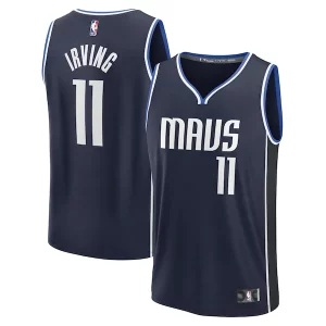 Stunning Kyrie Irving Dallas Mavericks Fast Break Replica Player Jersey Statement Edition Navy