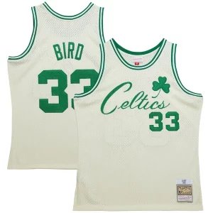 Stunning Larry Bird Boston Celtics Chainstitch Swingman Jersey Cream
