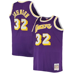 Stunning Magic Johnson Los Angeles Lakers Big & Tall 1984/85 Hardwood Classics Swingman Jersey Purple