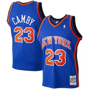 Stunning Marcus Camby New York Knicks 1998/99 Hardwood Classics Swingman Jersey Blue