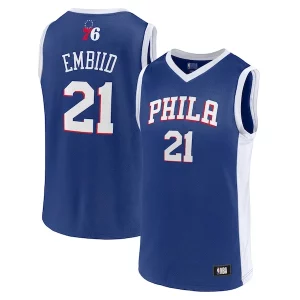 Stunning Men's Joel Embiid Royal Philadelphia 76ers Player Jersey