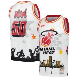 Stunning Miami Heat x Tats Cru Hardwood Classics Fashion Jersey White