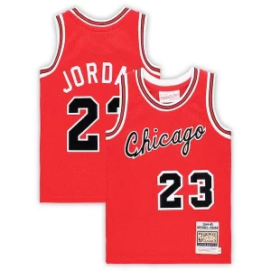 Stunning Michael Jordan Chicago Bulls Preschool Hardwood Classics 1984/85 Authentic Swingman Jersey Red