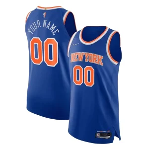 Stunning New York Knicks Nike 2021/22 Diamond Swingman Authentic Custom Jersey Icon Edition Blue