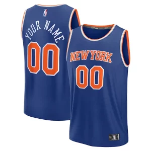 Gorgeous New York Knicks Custom Fast Break Jersey Blue Icon Edition