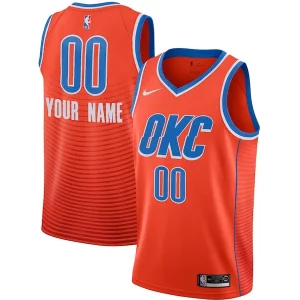 Stunning Oklahoma City Thunder Jordan Brand Swingman Custom Jersey Statement Edition Orange